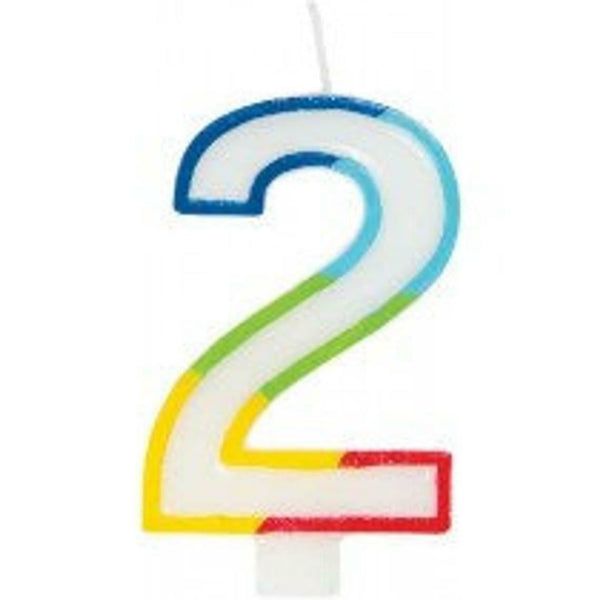Rainbow Number 2 Candle for Birthday Celebrations - GSD2
